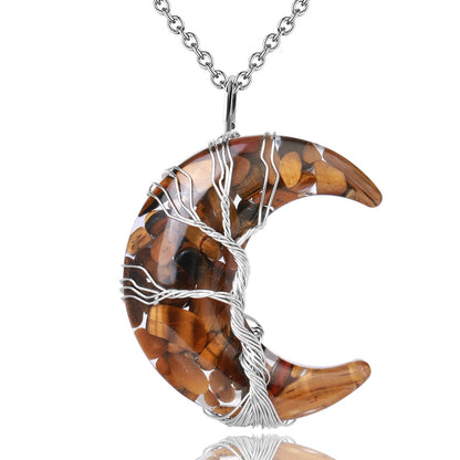 Livets träd och halvmåne halsband