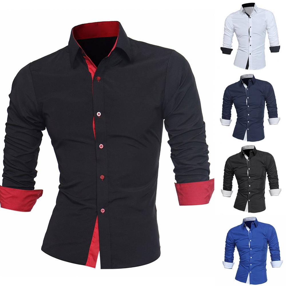 Män Slim Fit långa ärmar