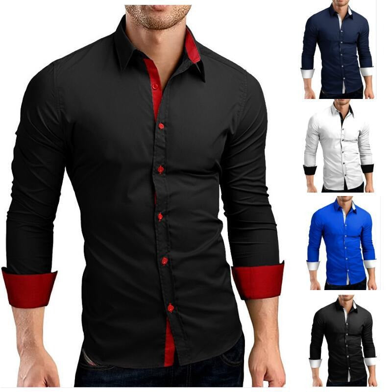 Män Slim Fit långa ärmar