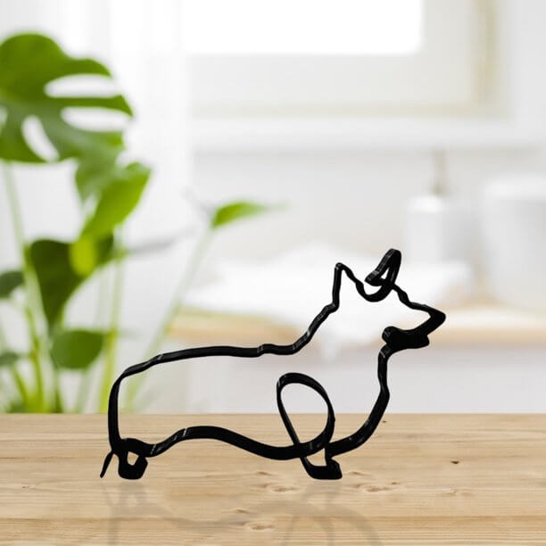 Minimalistisk hund konstskulptur