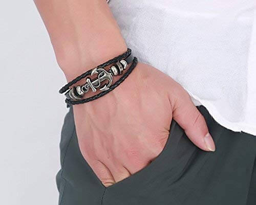 Ankare läderstil armband