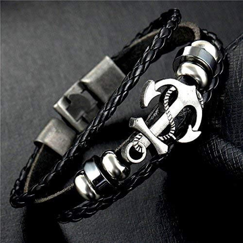 Ankare läderstil armband
