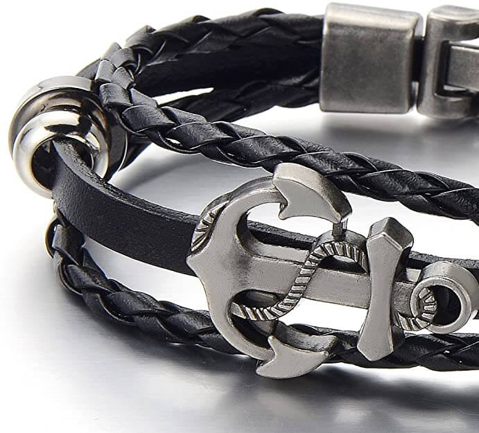 Ankare läderstil armband