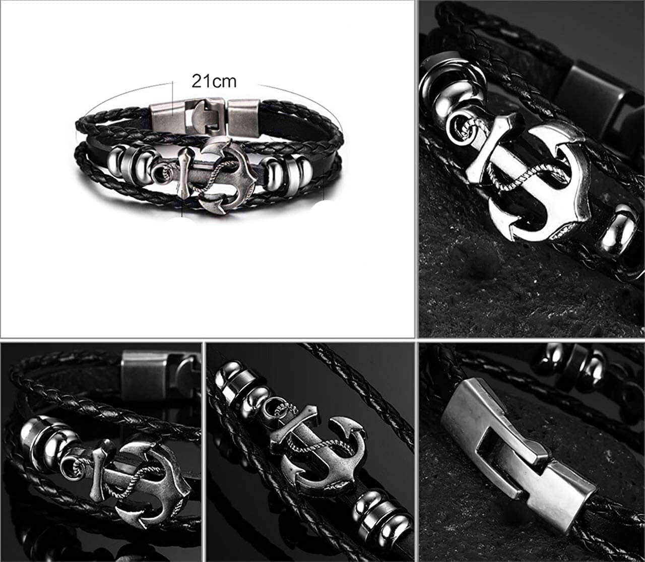 Ankare läderstil armband