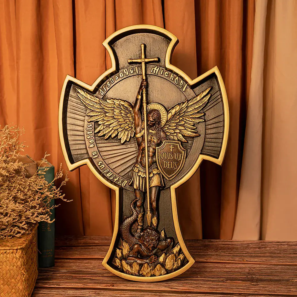 Ärkeängel Michael träsnidad väggdekor