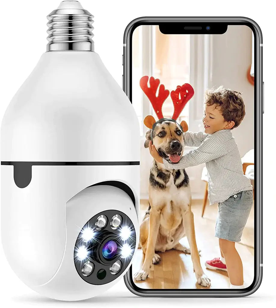 Säkerhetskamera med glödlampa