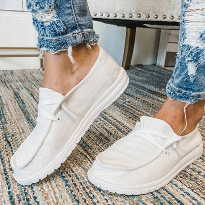 Kvinnors Canvas Lace-Up Loafers