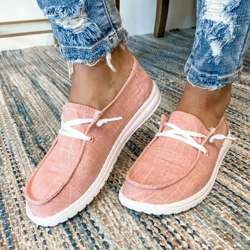 Kvinnors Canvas Lace-Up Loafers