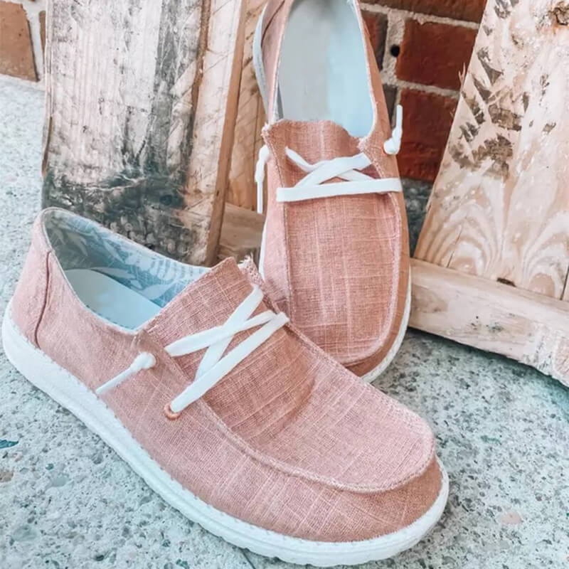 Kvinnors Canvas Lace-Up Loafers