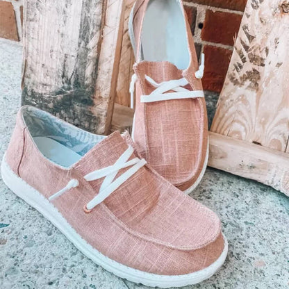 Kvinnors Canvas Lace-Up Loafers