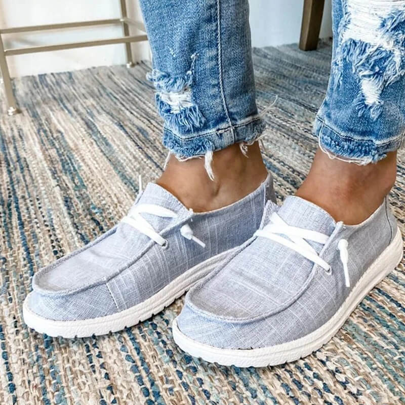 Kvinnors Canvas Lace-Up Loafers