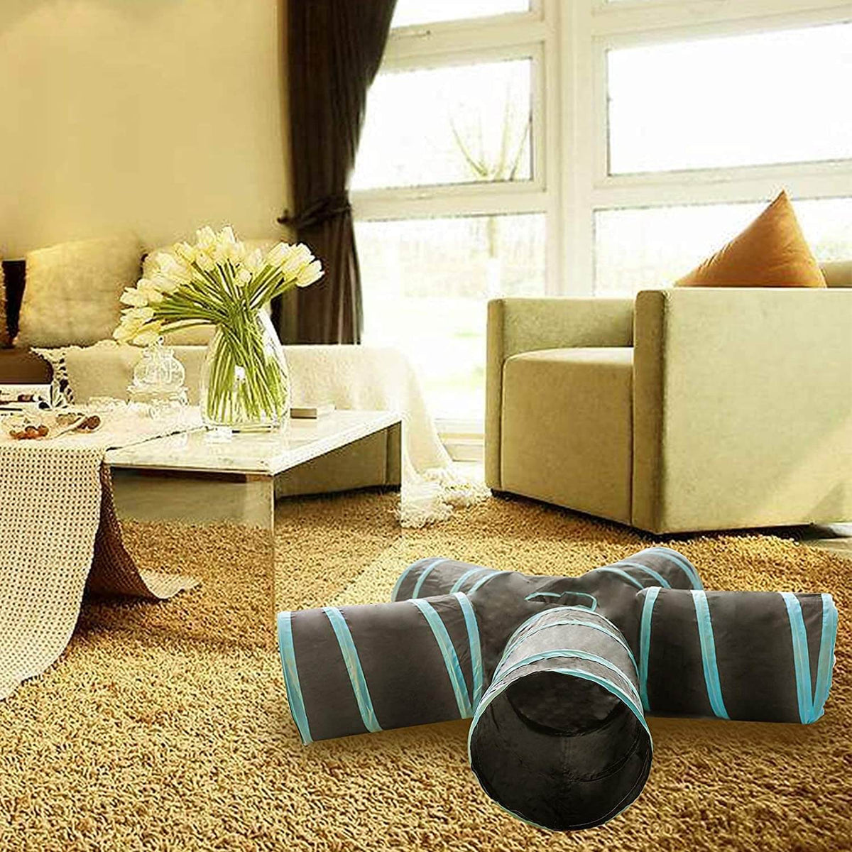 Fällbar Kattleksakstunnel