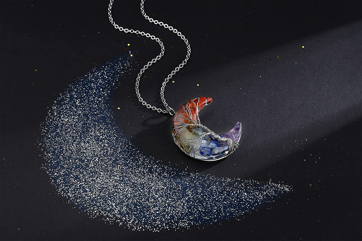 Livets träd och halvmåne halsband