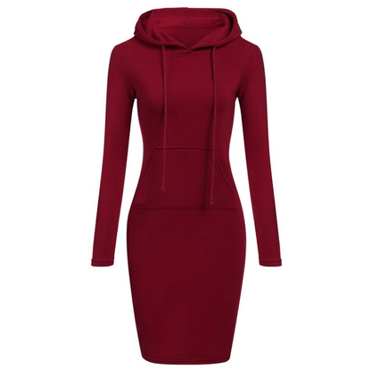 Slim Pullover Hoodie Klänning