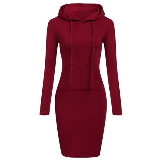 Slim Pullover Hoodie Klänning