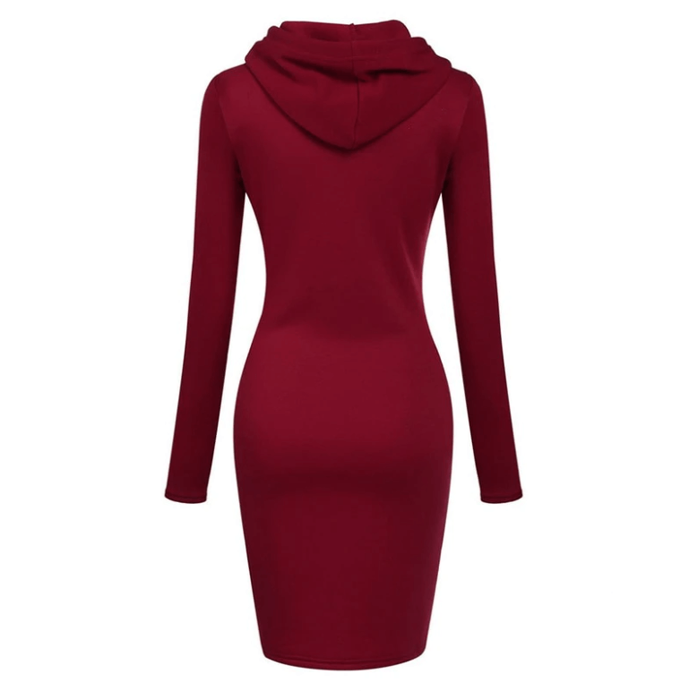 Slim Pullover Hoodie Klänning