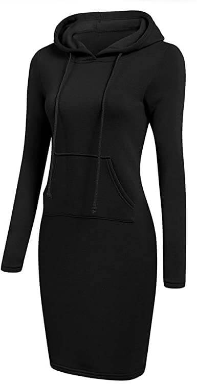 Slim Pullover Hoodie Klänning