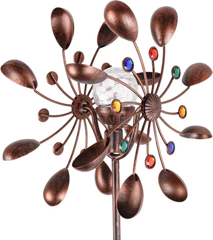 Solcellsdrivna glas boll vind spinner