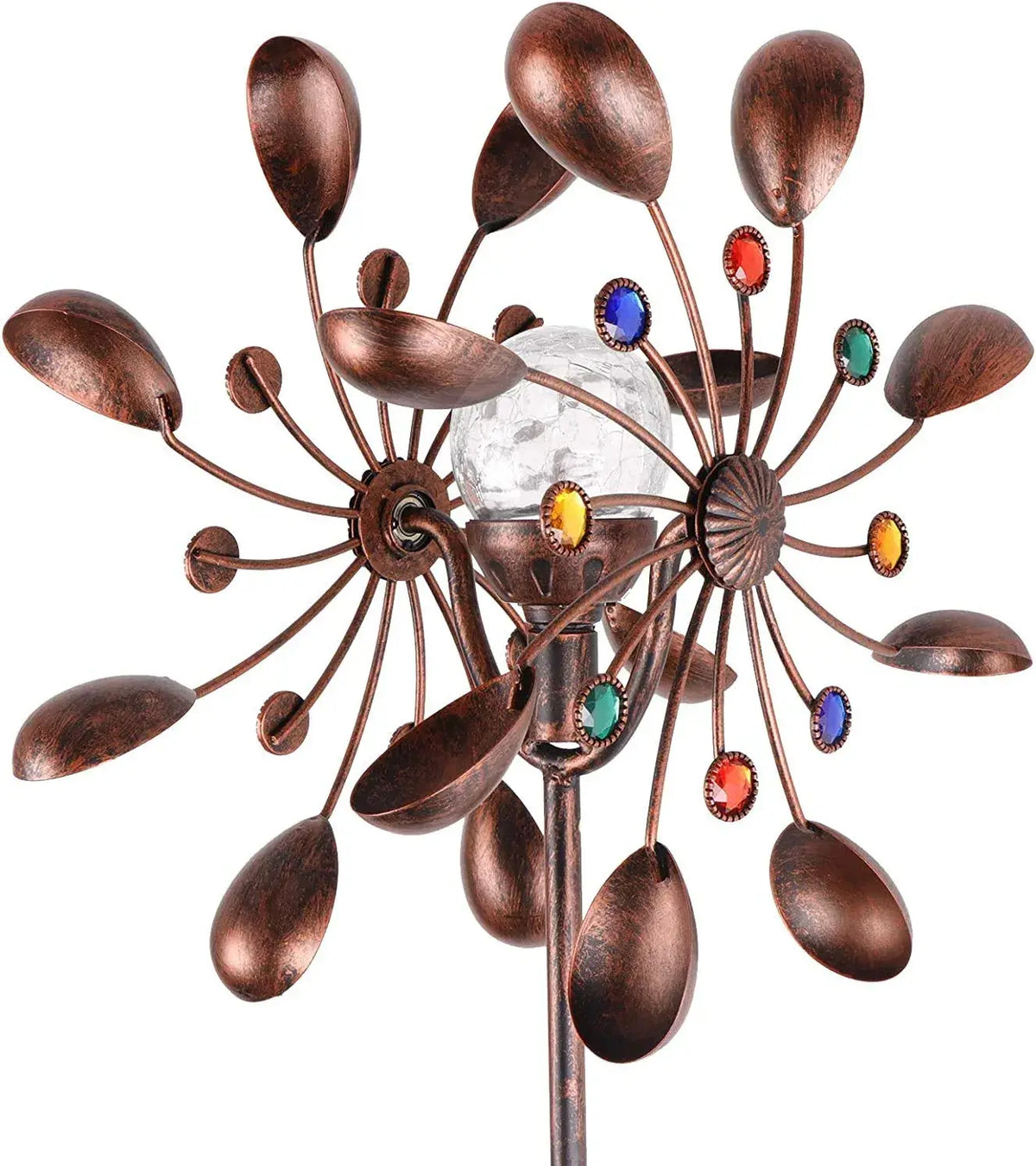 Solcellsdrivna glas boll vind spinner