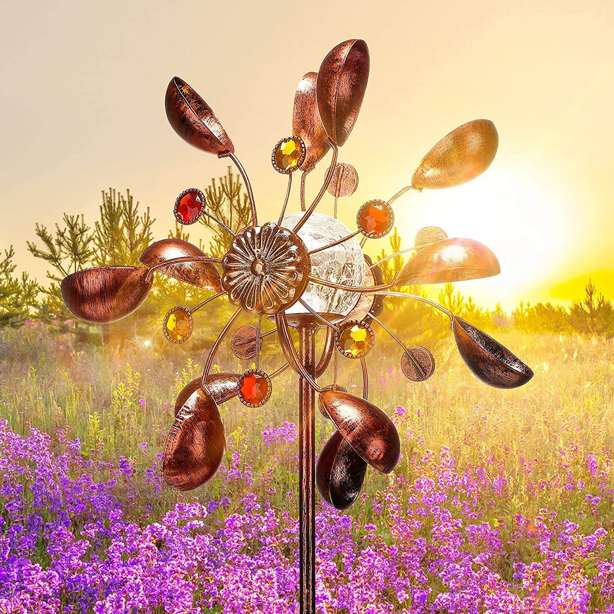 Solcellsdrivna glas boll vind spinner