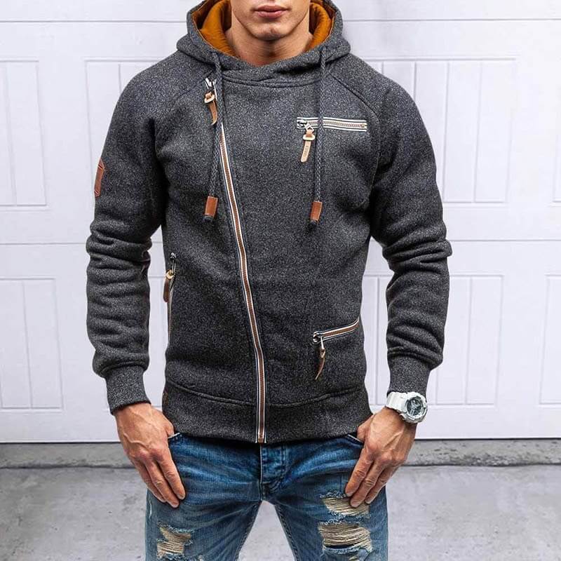 Casual Solid långärmade varma huvtröjor