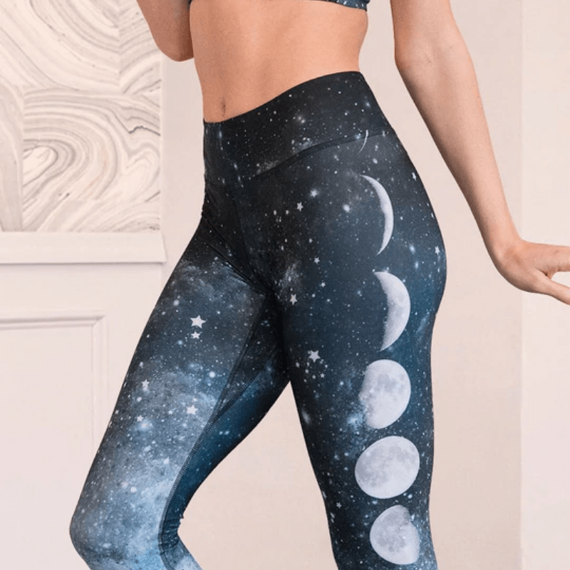 Leggings med hög midja med tryck