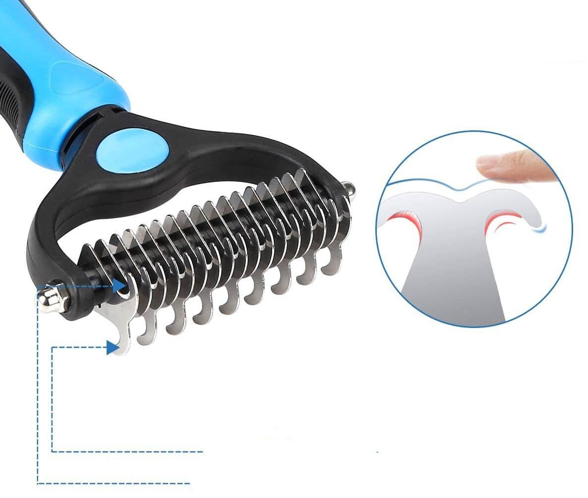 Dubbelsidig borste för trimning av sällskapsdjur