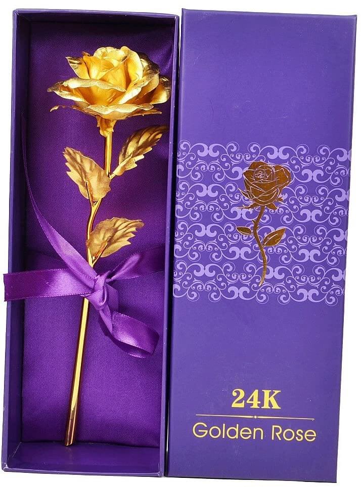 24K folie pläterat guldstil Rose