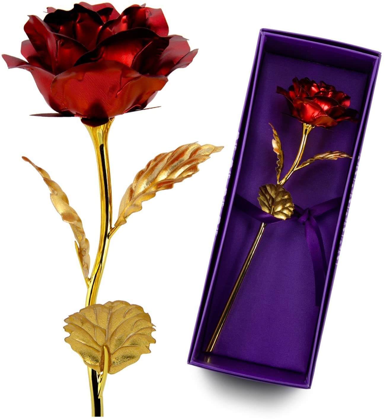 24K folie pläterat guldstil Rose