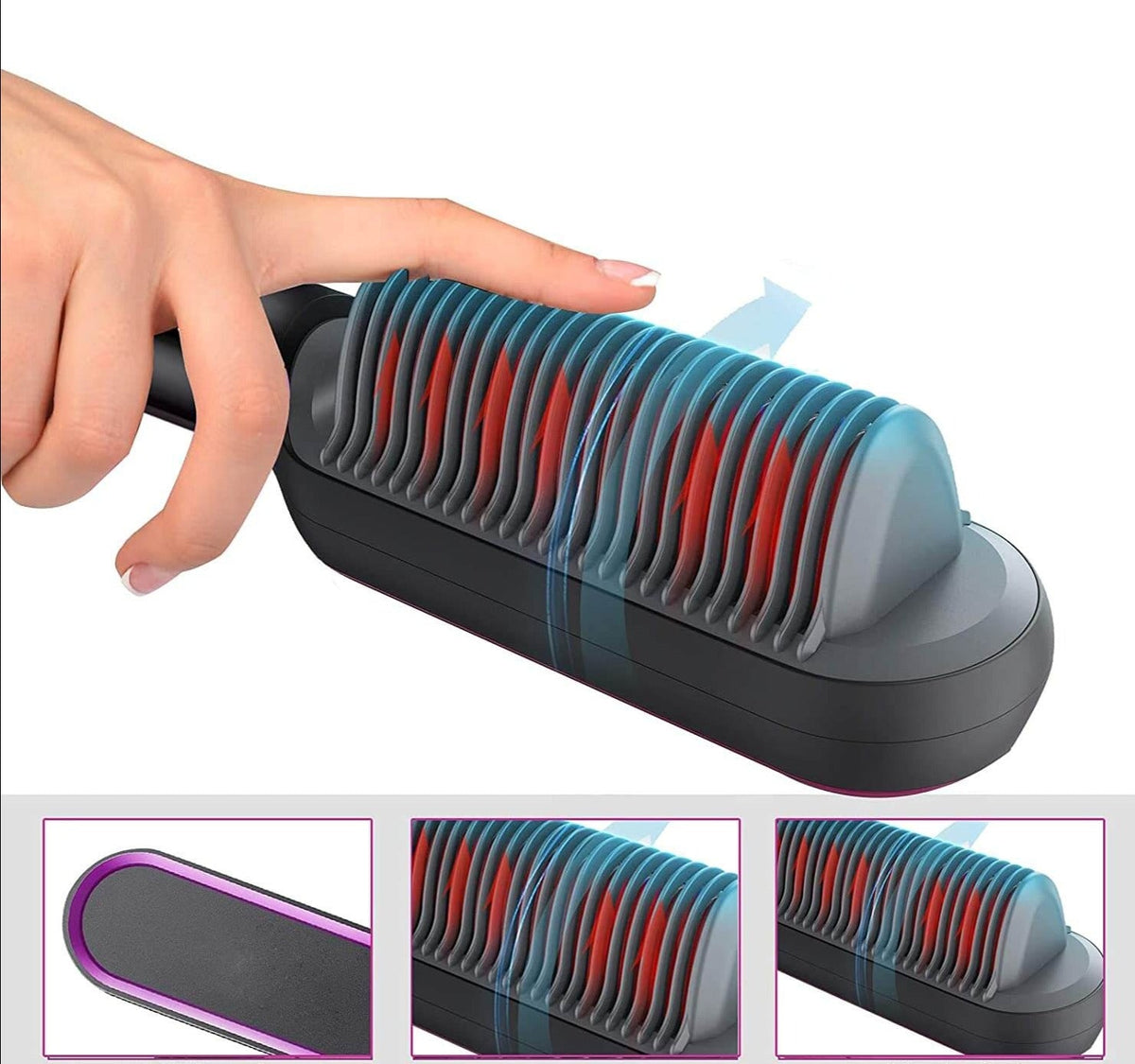 Hår Plattsax borste Uppvärmd kam